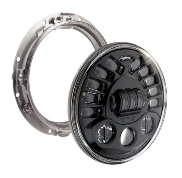 0555051 – JW SPEAKER Headlight Assembly, LED Bulb High and Low Beam Clear Bulb Clear Polycarbonate Lens Gray Aluminum...